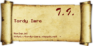 Tordy Imre névjegykártya